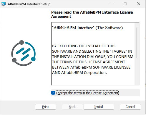 Interface Software license agreement