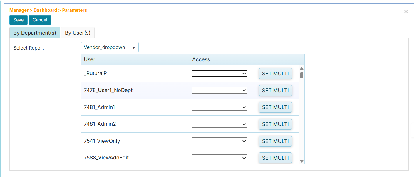 Dashboard Parameters
