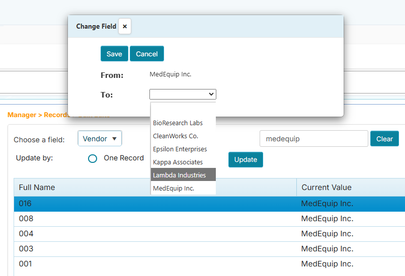 Bulk Edits for all records update