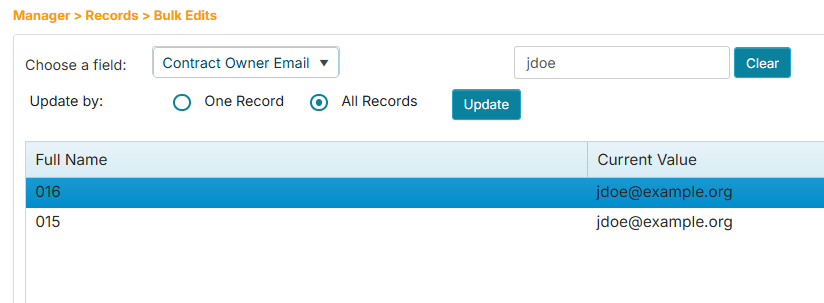 Bulk Edits for dropdown field