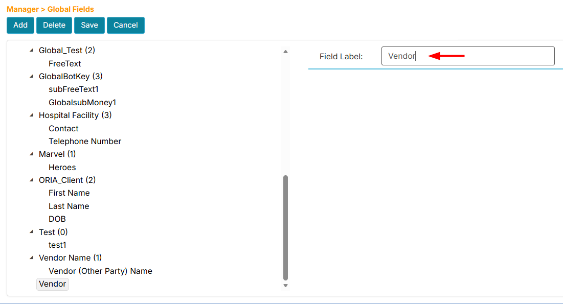 New global field label