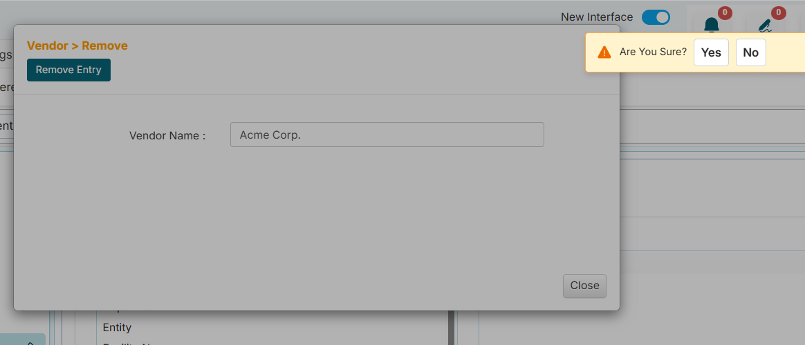 Confirming the removal of the global field value