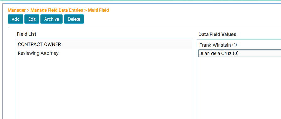 Multi Field - added entry is listed