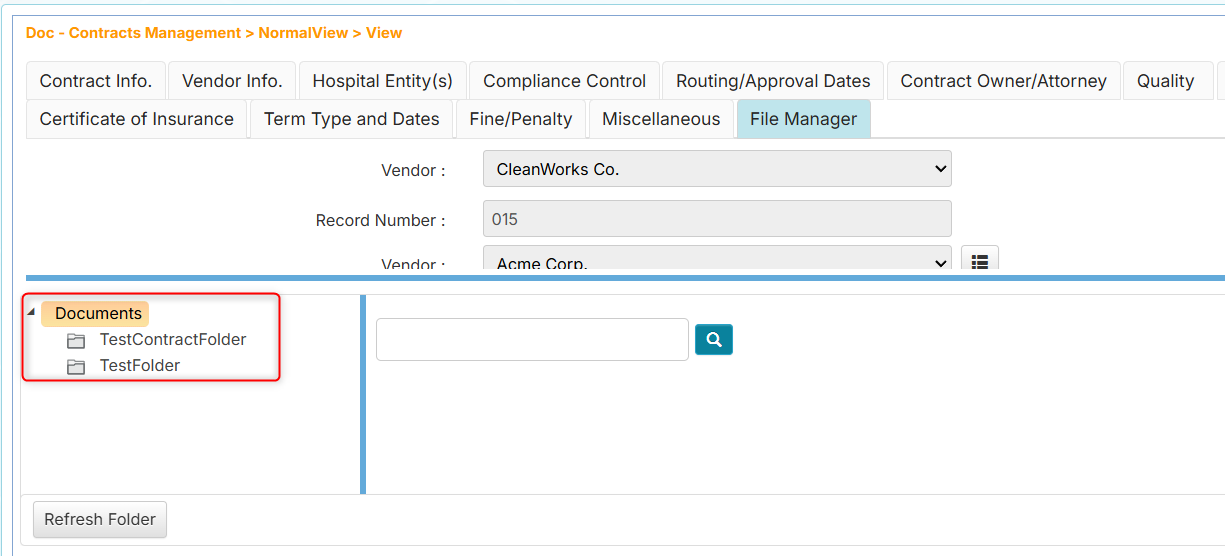 Default Folders in the File Manager