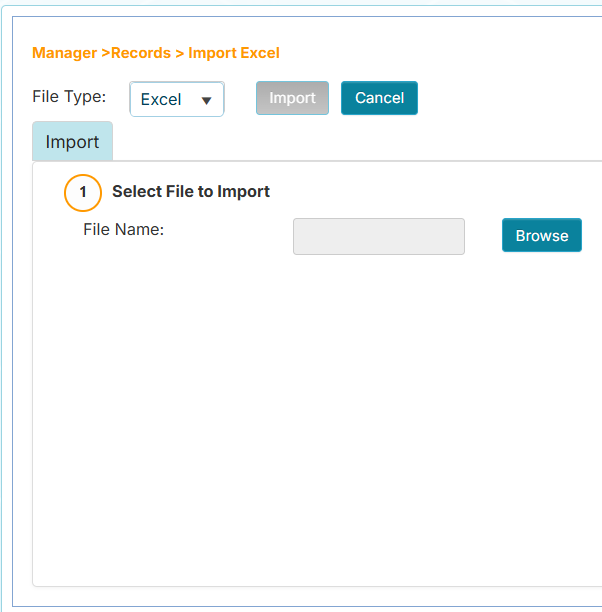 Import Excel page