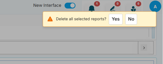 Deleting a report confirmation message