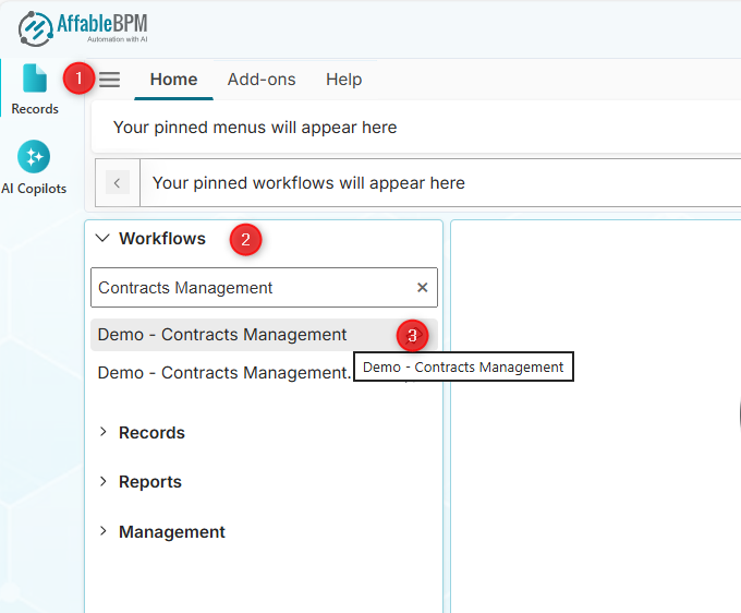Selecting a workflow