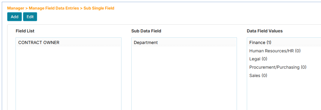 Sub Single Field Page