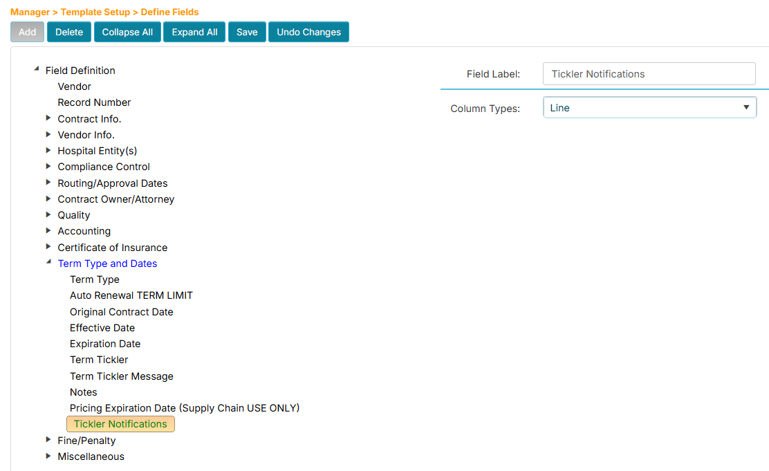 Adding a new Line field