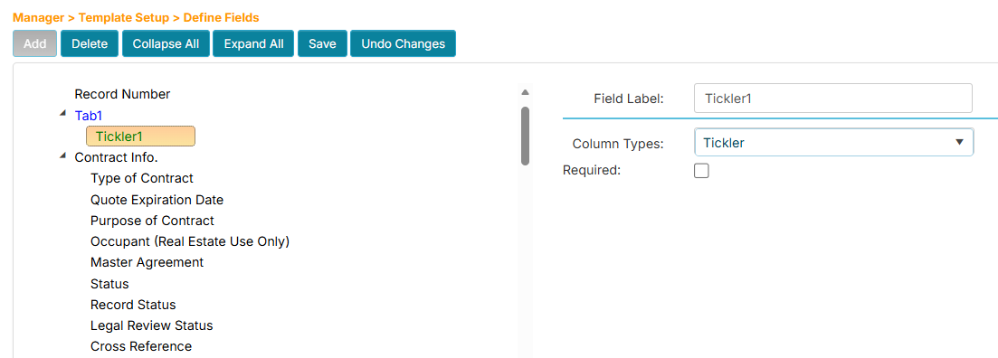 Adding a Tickler field